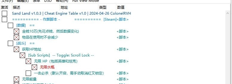 沙漠大冒险CE修改器 v2.4