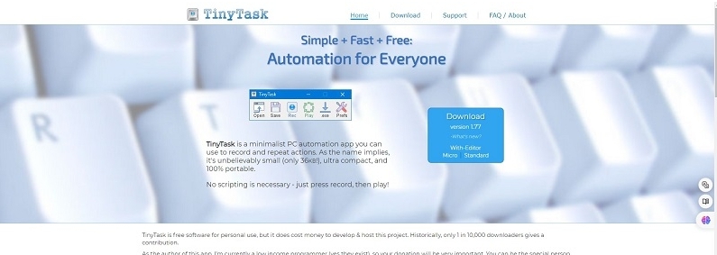 TinyTask PC自动化按键工具 v1.79
