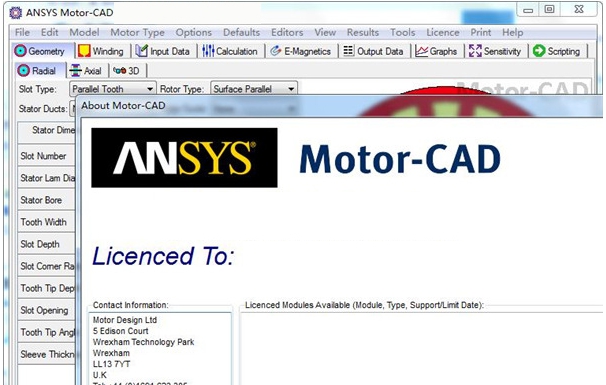 ANSYS Motor-CAD v13.0.18