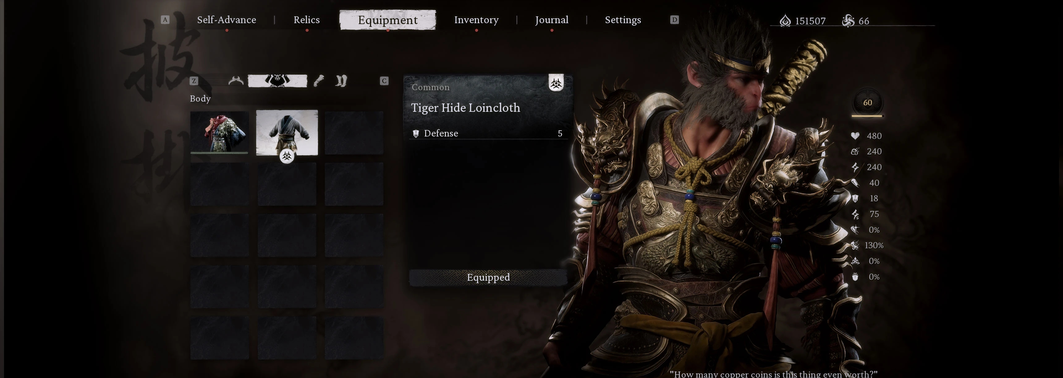 黑神话悟空天庭战甲替换原始虎皮衣服装MOD v1.17